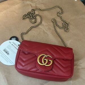 AUTH!! Gucci Matelasse Super Mini w/ Box, Dustbag, Keyfob & FP AUTH tag!